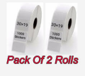 Barcode Label (Pack of 3)Sicker Roll - Size 30mm x 19mm (Single Track) 2000 Stickers. 