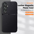 SamsungA16 5G Magnetic Holder Leather Back Cover for Samsung Galaxy A16 5G 4G Soft Silicone Shockproof Coque on Sumsung A 16 16A. 