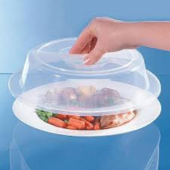 Anti-Splatter Plate Lid with Steam Vents & Handle Microwave Food Cover, Food-Grade PP Material BPA-Free Transparent Microwave Plate Cover