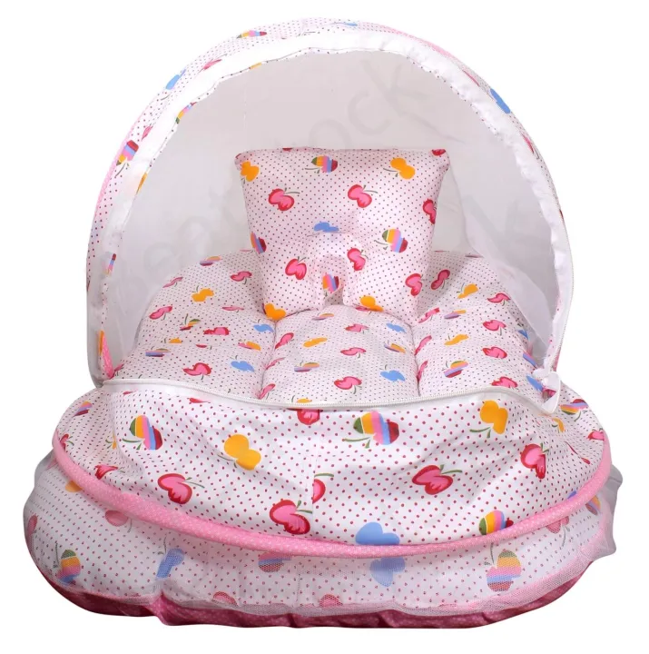 Newborn%20Baby%20Bed%20Set%20Gadda%20with%20Mosquito%20Net%20%E2%80%93%20Multicolor%20-%20Image%203