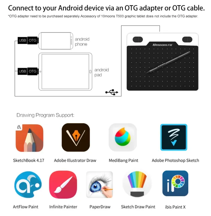 10moons%206%20Inch%20Graphic%20Tablet%208192%20Levels%20Digital%20Tablets%20Drawing%20Tablet%20No%20need%20charge%20Pen%20Tablet%20-%20Image%207