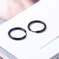 earings for men hikaw for boys earings for men Mini Pop Jewelry Unisex Silver/Black/Gold Color 1 Pair For Men Women Earrings Buckle Titanium Steel Hoop Earrings Round Circle. 