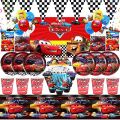 Disney Cars Birthday Party Decorations Lightning Mcqueen Disposable Tableware Banner Balloon Kid Baby Shower Race Party Supplies Hesitate. 