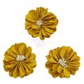 Vibrant Yellow Artificial Flowers - 1.8 Inch Diameter - Pack of 3. 