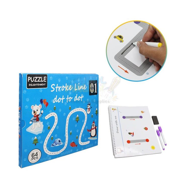 Tracing%20Workbook%20Set,Reusable%20Calligraphy%20Copybook%20,%20Practice%20Drawing%20Book%20for%20Kids%20,%20Handwriting%20book%20children%20learning%20toys%2064%20Page%20Kids%20educational%20learning%20tracing%20book%20stroke%20line%20dot%20to%20dot%20tracing%20workbook%20-%20Image%204