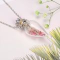 1pc Clear Heart Bottle Essential Oil Pendant Murano Glass Perfume Necklaces Stainless Steel Chain Perfumes Jewelry For Women. 