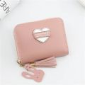 New Ladies Women Cute  Zipper Purse PU Leather Wallets Mini Women's Wallet Card Holder Small Bag Coin Pouch Pocket New Style Clutch With Bear Tassel Soft Sequined Lady Short Purses Female Hand Clutch Handbag for Gifts - Multicolor. 