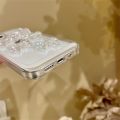 Korea Cute 3D Crystal Bow Transparent Phone Case For iPhone 13 12 11 Pro XS Max X XR 7 8 Plus Stylish Shockproof Soft Back Cover. 