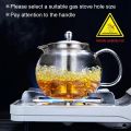 Techmanistan Glass Teapot with Heat Resistant Stainless Steel Infuser, Borosilicate Glass Teapot, Glass Tea Kettle, Loose Blooming Leaf Tea. 
