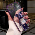 For Vivo Y18 / Vivo Y18e Casing case with Cartoon 3D Bear Stand Luxury Slim Gradient Plating Glitter Girls Stylish Back Cover Clear Soft Silicone Protective Cases Pouch. 