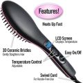 Simply Straight Ceramic Hair Straightening Brush, Black/Pink Made for Japan. 