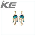 Silver Needle Childlike Ocean Column Blue Shell Star Asymmetric Cartoon Stud Earrings Earrings for gilrs for women low price. 