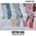 Pack of 6 Classic Cotton Bras – Multicolor Design. 