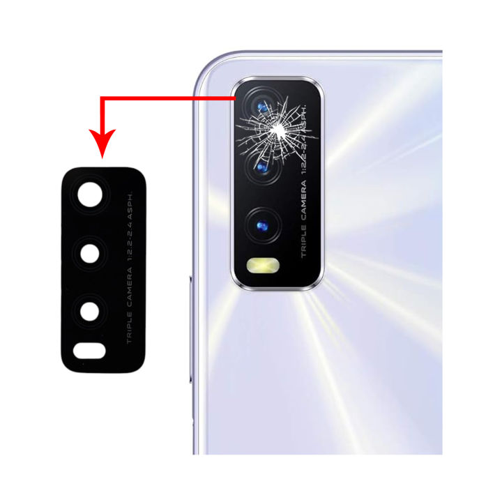 Vivo Y20 Camera Glass Replacement Rear Back Camera Lens For Vivo Y20 - Black Burrak