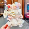 8Pcs/set Cute Floral Baby Girl Hair Clips Bow Striped Girls Barrettes Safety Toddler Kids Headwear Baby Hair Accessories Set. 