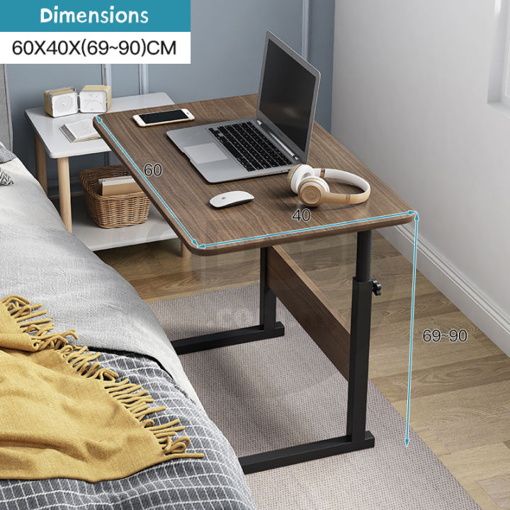 Adjustable Portable Bedside Laptop Table Sofa Side Computer Table With Wheels
