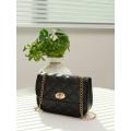 Shein- Minimalist Twist Lock Quilted Chain Crossbody Bag. 