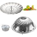 Stainless Steel Foldable Strainer/Steamer/Basket, Folding Dish Steam Stainless Steel Food Steamer Basket Mesh Vegetable Cooker Steamer Expandable Pan. 