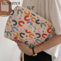 ECHIDNA Cosmetic Bag Floral Print Soft Fabric Makeup Bag. 