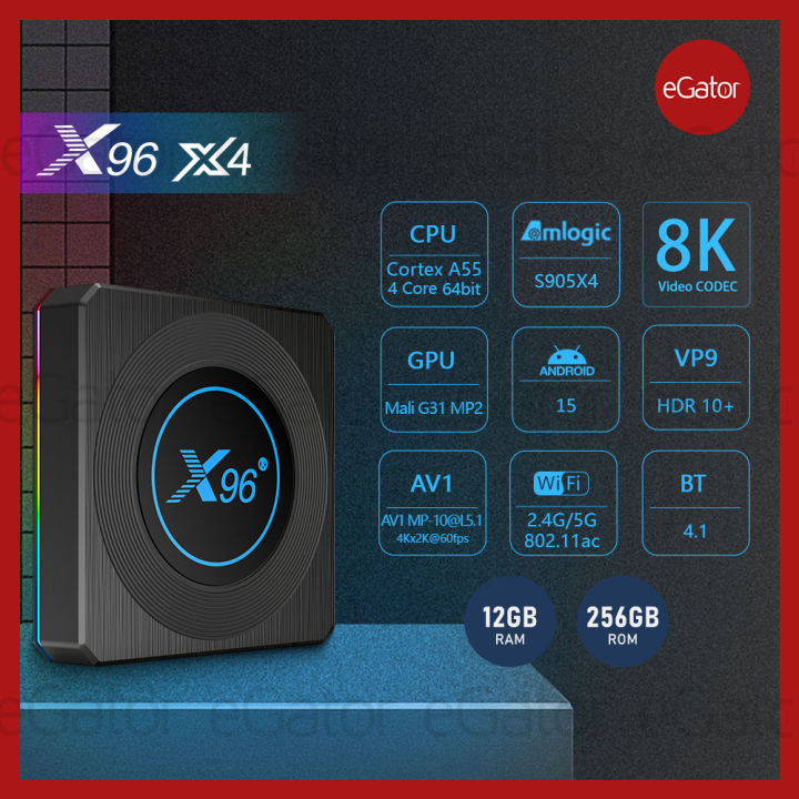 X96 X4 | 12GB-256GB | Android 15 | 8K Resolution | Bluetooth | Android TV Box