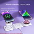3 in 1 Foldable Wireless Charger, Magnetic Fast Wireless Charging Pad, Compatible with iPhone 14/13/12/SE/11, Samsung Galaxy, Apple Watch, AirPods Pro with Night Light, Wireless Charging for Apple Watch, Watch Charger Stand for Apple Watch, Charging Cable. 