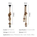 Rope Ceiling Hanging Lamp Base E27 1 meter 220V Kitchen Loft Industrial Retro Hanging Edison Decor Pendant Light BULB NOT INCLUDED. 