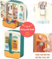 Mini Dollhouse Fridge Miniature Refrigerator Mini Fridge with Toy Food, Lights, Music and Toy Fruits - Realistic Kitchen Appliances for Pretend Play (Mini Refrigerator),Mini Toy Refrigerator with Light and Sound for Children. 