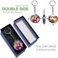 DIY Double Side Photo Custom Keychain Personalized Keyrings Customized Glass Cabochon Family Lovers Baby metal Key chain Gifts. 