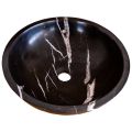 Natural Stone Toros Black Marble Vessel Sink Bowl Polished (D)17" (H)6". 