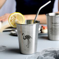 Environmentally friendly stainless steel straw non-disposable milk tea thick straw golden drinking tube glass iron elbow. 