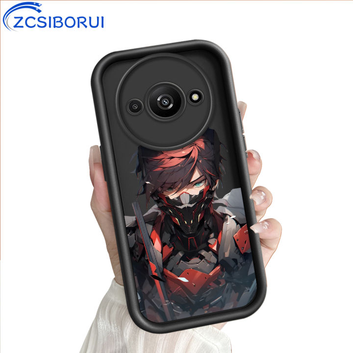 ZCSIBORUI for Redmi A3x A3 Back Cover Cool Boys Pattern Soft Camera Protection Rubber Square Ladder Phone Case