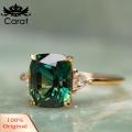 Carat Finger Ring Simple Styles Faux Emerald Gems Ring Bridal Jewelry Gift. 
