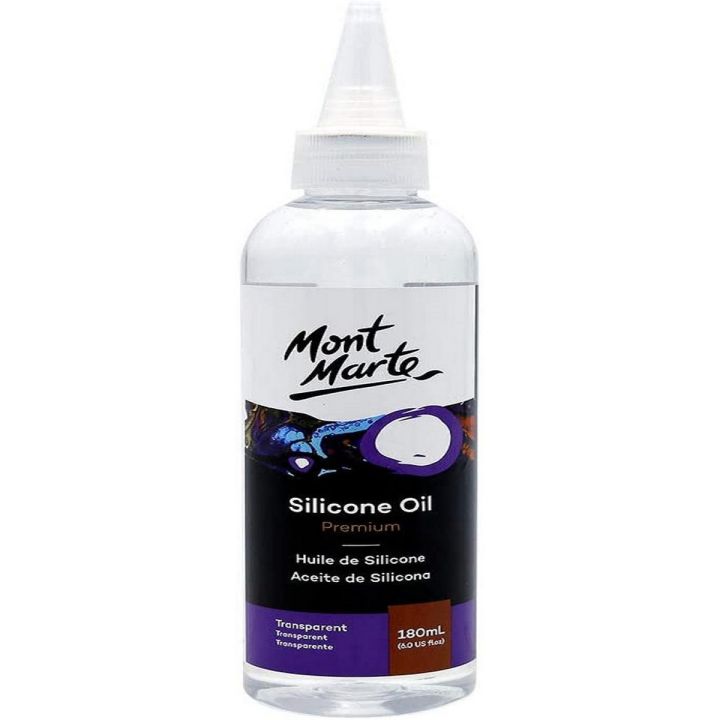 Mont Marte Premium Silicone Oil 6oz (180ml) for Acrylic Pouring Paint Cells and Fluid Art.