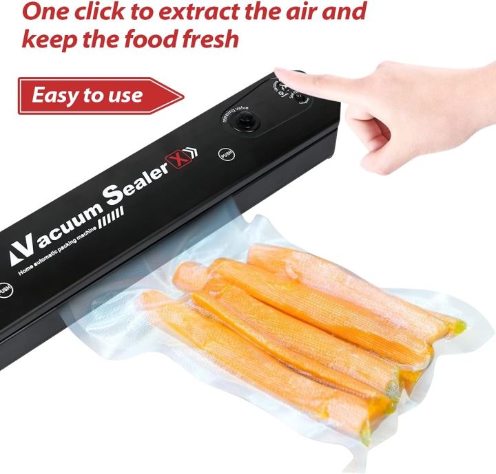 Vacuum Sealer Machine - Automatic Food Sealer for Food Preservation, Suitable for Dry & Moist Food, Portable Sealer with 10 Vacuum Sealer Bags