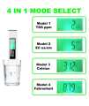TDS Meter, Accurate and Reliable Water Testing Kits for Drinking Water, Professional Water Meter, TDS, EC & Temp Meter 4 in 1(White). 