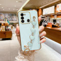 Maitus for Tecno Spark Go 2022 Back Cover with Love Heart Bracelet Luxury Slim 6D Plating Square Frame Camera Lens Protection Shiny Chain Cases Soft Silicone Mobile Phone Case. 
