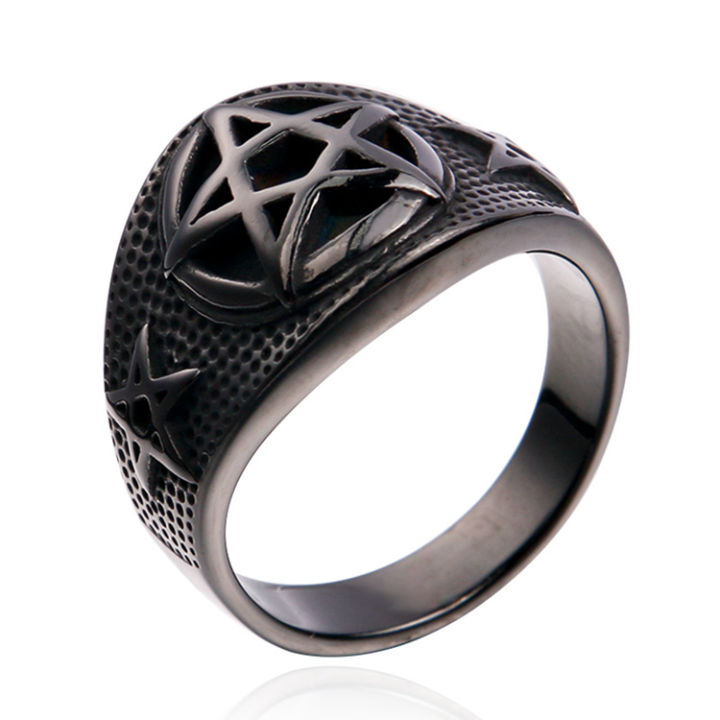 Five point star shaped finger rings classic retro punk rings for men gothic rings in south africa