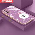 JIUMOO For Realme 7 5G Realme V5 5G Case Fashion Cartoon Rabbit Side Phone Case Edge Pattern Silicone Luxury Plating Casing Full Back Cover Camera Protection Cases Shockproof Softcase. 