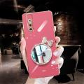 For Vivo V15 Pro Back Cover + Bowknot Makeup Mirror Fashion Shiny Plating Square Bumper Bling Girls Phone Case Soft TPU Silicone Shockproof Back Cover. 