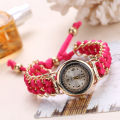 Luxury Diamond Bracelet Watch For Girls | Gold Quartz Gift Rope Wrist Watches For Girls | Stylish Bracelets Rope Watches For Women |. 