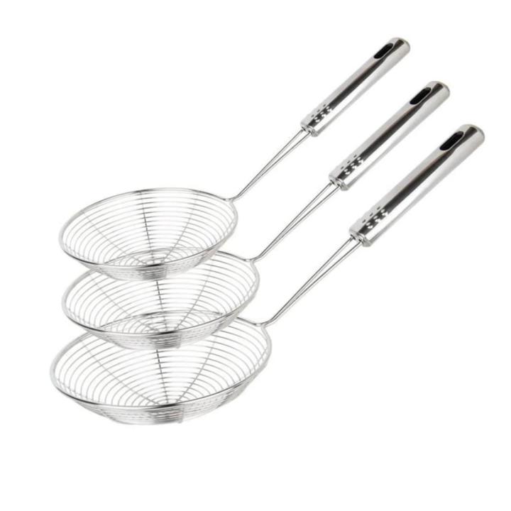 Asian Strainer Ladle Stainless Steel Wire Colander Spoon With Handle For Kitchen Frying Food Pasta Spaghetti Noodle-Basic Kitchen Tools