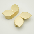 2Piece Brushed Gold Cabinet Pulls Half Moon Flowers Drawer Pulls Zinc Alloy Handles for Dresser Kitchen Cupboard 79mm. 