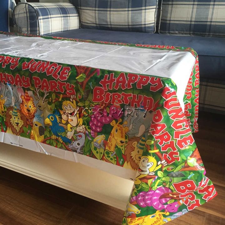 JUNGLE THEME TABLE COVER ( 108 CM X 180 CM )