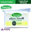 【FUN LIVE】 Sanicare Cotton Buds Plastic Stem 400 Tips. 
