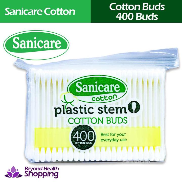 【FUN LIVE】 Sanicare Cotton Buds Plastic Stem 400 Tips