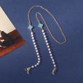 Korean Version of Four-Leaf Clover Pearl Bow Knot Necklace Anti-Lost Lanyard Female Fashion Mask Lanyard. 