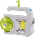 RD Rechargeable Camping Light with Solar Charger, Multifunctional Handheld Lamp Flashlight with Fan Emergency Light Multi Lighting Modes Work Lamp (Multicolour). 