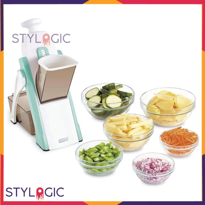 DASH Safe Slice Mandoline Slicer, Julienne + Dicer for Vegetables, Meal Prep & More with 30+ Presets & Thickness Adjuster