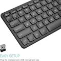 Arteck 2.4G Wireless Keyboard Ultra Slim and Compact Wireless Keyboard with Media Hotkeys for Computer/Desktop/PC/Laptop/Surface/Smart TV and Windows 10/8/ 7 Built-in Rechargeable Battery. 