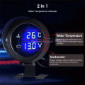 2 in1 12V / 24V Car Water Temperature Meter Thermometer Voltmeter Gauge Temp Car Accessories LED Digital Car Truck Water Temp Gauge Temperature Sensor Temperature Motor Voltmeter Volt Voltage Meter. 